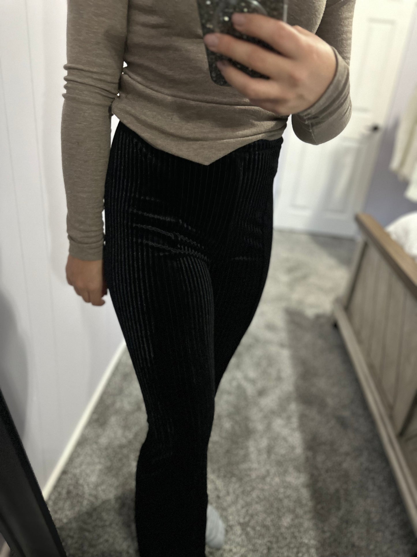 Velvet Corduroy Flare Leggings